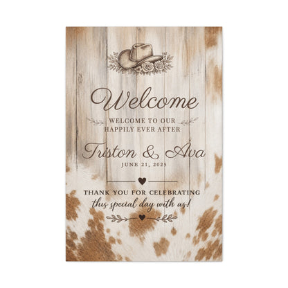 Happily Ever After Personalized Western Wedding Canvas - Cowgirl Home & Ranch