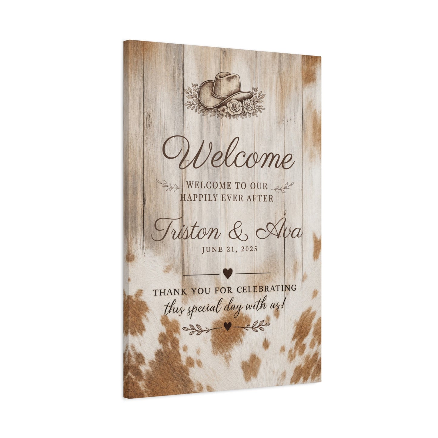 Happily Ever After Personalized Western Wedding Canvas - Cowgirl Home & Ranch