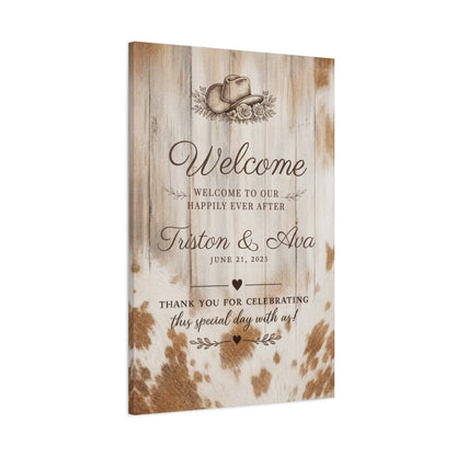 Happily Ever After Personalized Western Wedding Canvas - Cowgirl Home & Ranch