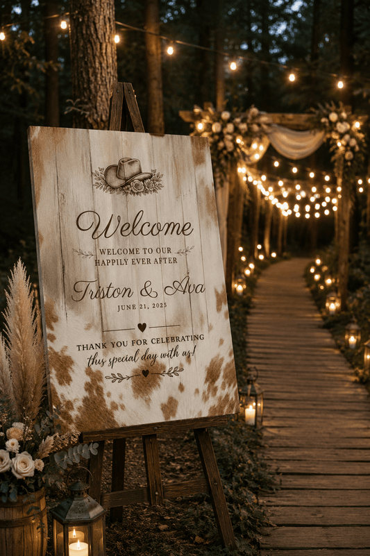 Happily Ever After Personalized Western Wedding Canvas - Cowgirl Home & Ranch