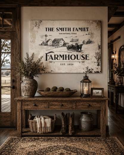 Heritage Farmhouse Family Canvas - Cowgirl Home & Ranch