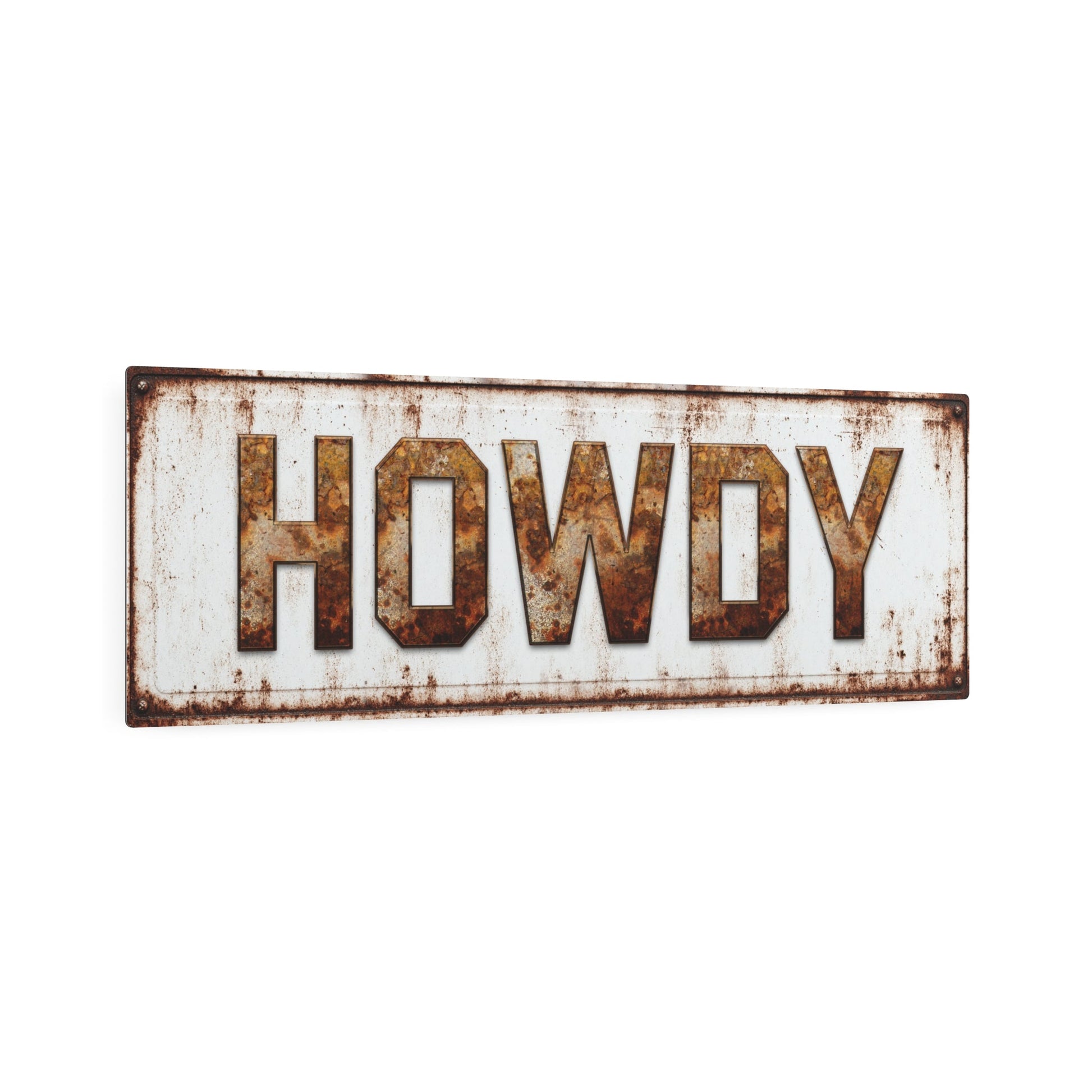 Howdy Vintage Farmhouse Metal Sign - Cowgirl Home & Ranch