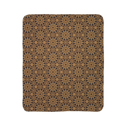 Kadra Nevitt Collection - Gold Sunburst Fleece Sherpa Blanket - Cowgirl Home & Ranch