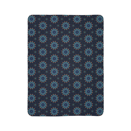 Kadra Nevitt Collection - Indigo Stars Fleece Sherpa Blanket - Cowgirl Home & Ranch
