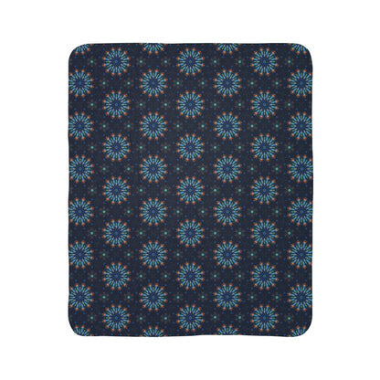 Kadra Nevitt Collection - Indigo Stars Fleece Sherpa Blanket - Cowgirl Home & Ranch
