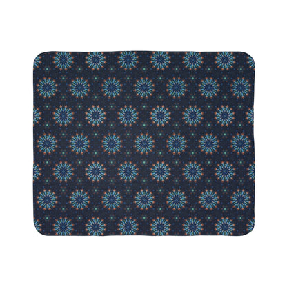 Kadra Nevitt Collection - Indigo Stars Fleece Sherpa Blanket - Cowgirl Home & Ranch