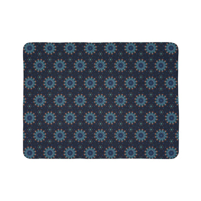 Kadra Nevitt Collection - Indigo Stars Fleece Sherpa Blanket - Cowgirl Home & Ranch