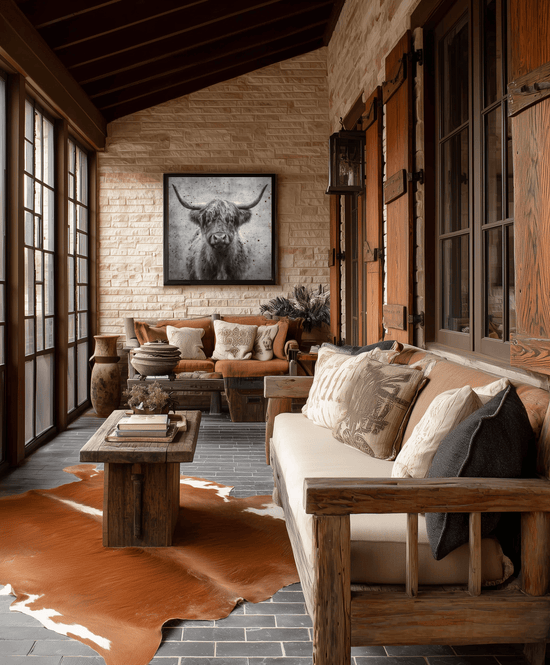 Longhorn Portrait Vintage Western Canvas - Cowgirl Home & Ranch