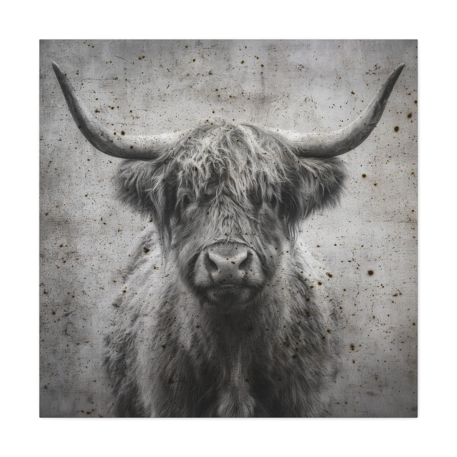 Longhorn Portrait Vintage Western Canvas - Cowgirl Home & Ranch