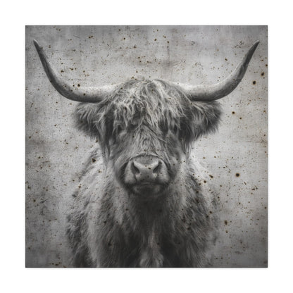 Longhorn Portrait Vintage Western Canvas - Cowgirl Home & Ranch