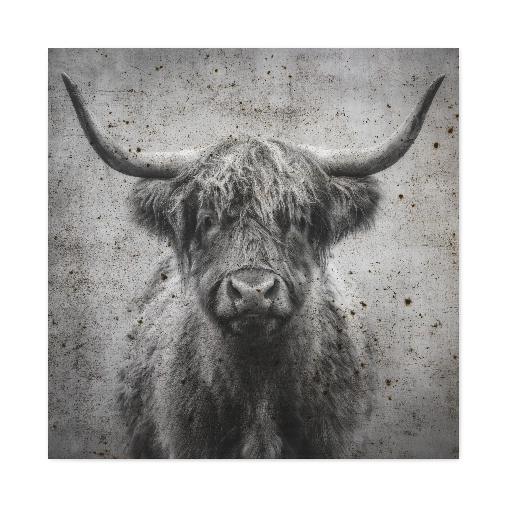 Longhorn Portrait Vintage Western Canvas - Cowgirl Home & Ranch
