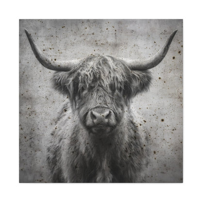 Longhorn Portrait Vintage Western Canvas - Cowgirl Home & Ranch