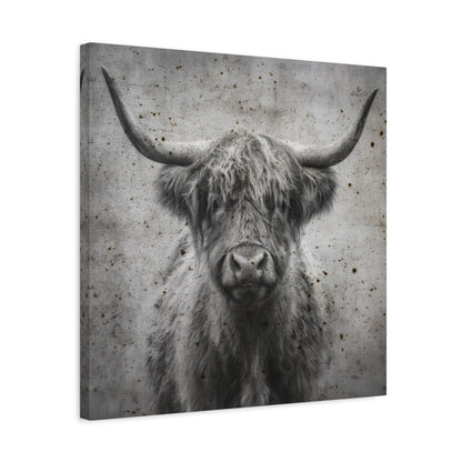 Longhorn Portrait Vintage Western Canvas - Cowgirl Home & Ranch