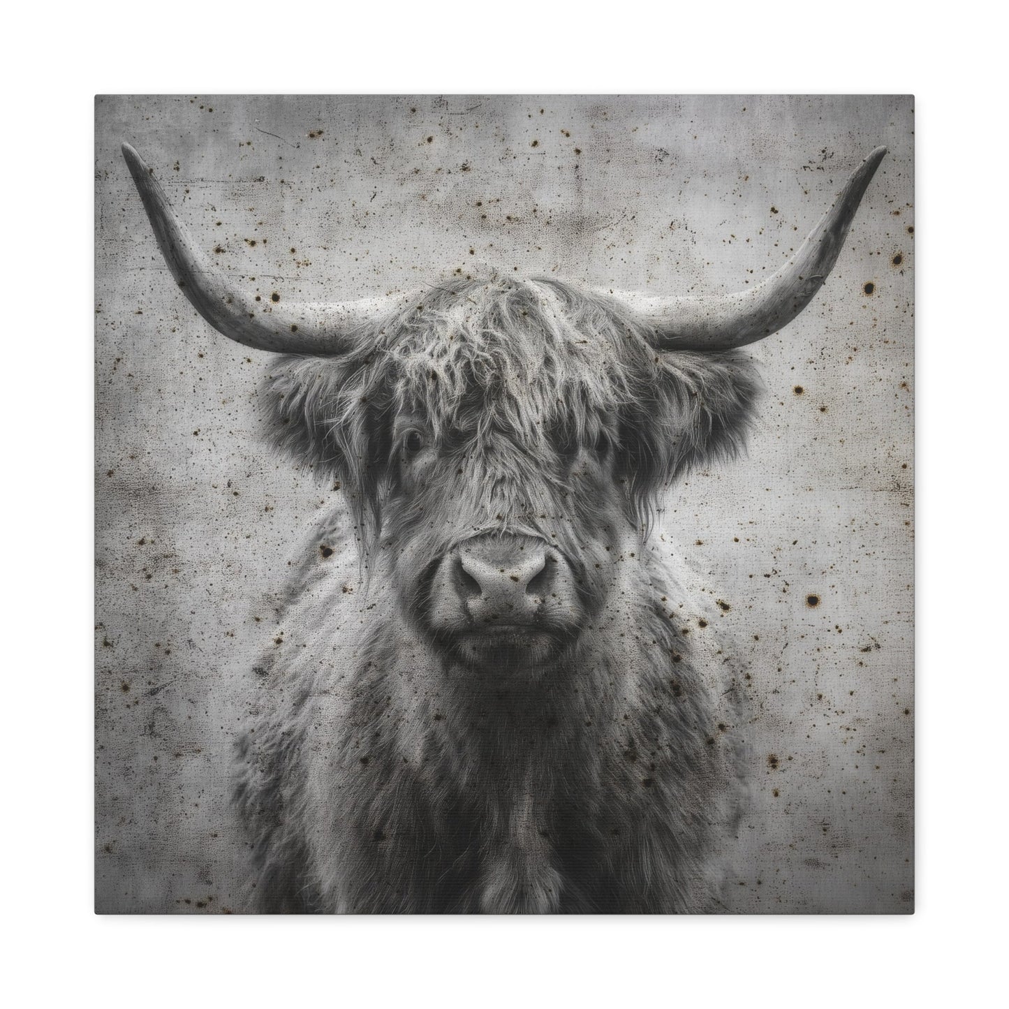 Longhorn Portrait Vintage Western Canvas - Cowgirl Home & Ranch