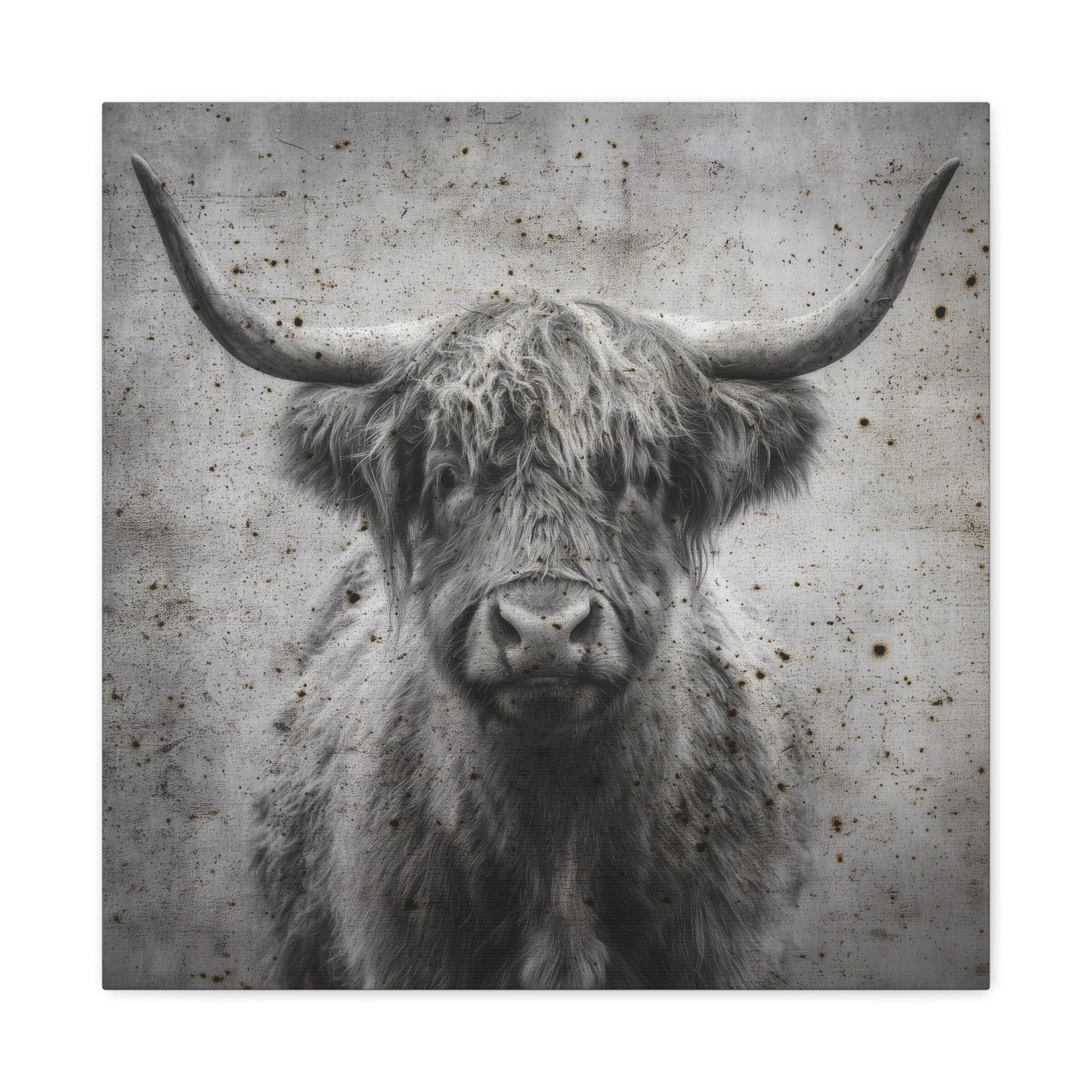 Longhorn Portrait Vintage Western Canvas - Cowgirl Home & Ranch