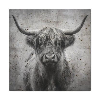 Longhorn Portrait Vintage Western Canvas - Cowgirl Home & Ranch