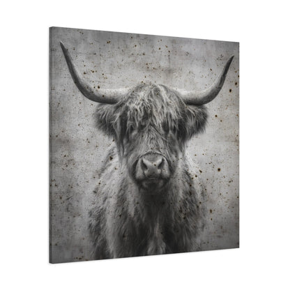 Longhorn Portrait Vintage Western Canvas - Cowgirl Home & Ranch