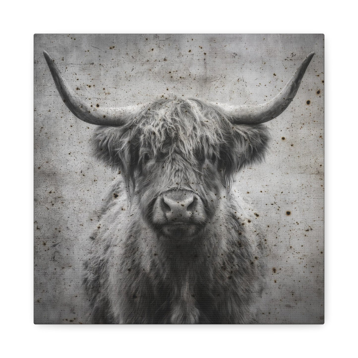 Longhorn Portrait Vintage Western Canvas - Cowgirl Home & Ranch