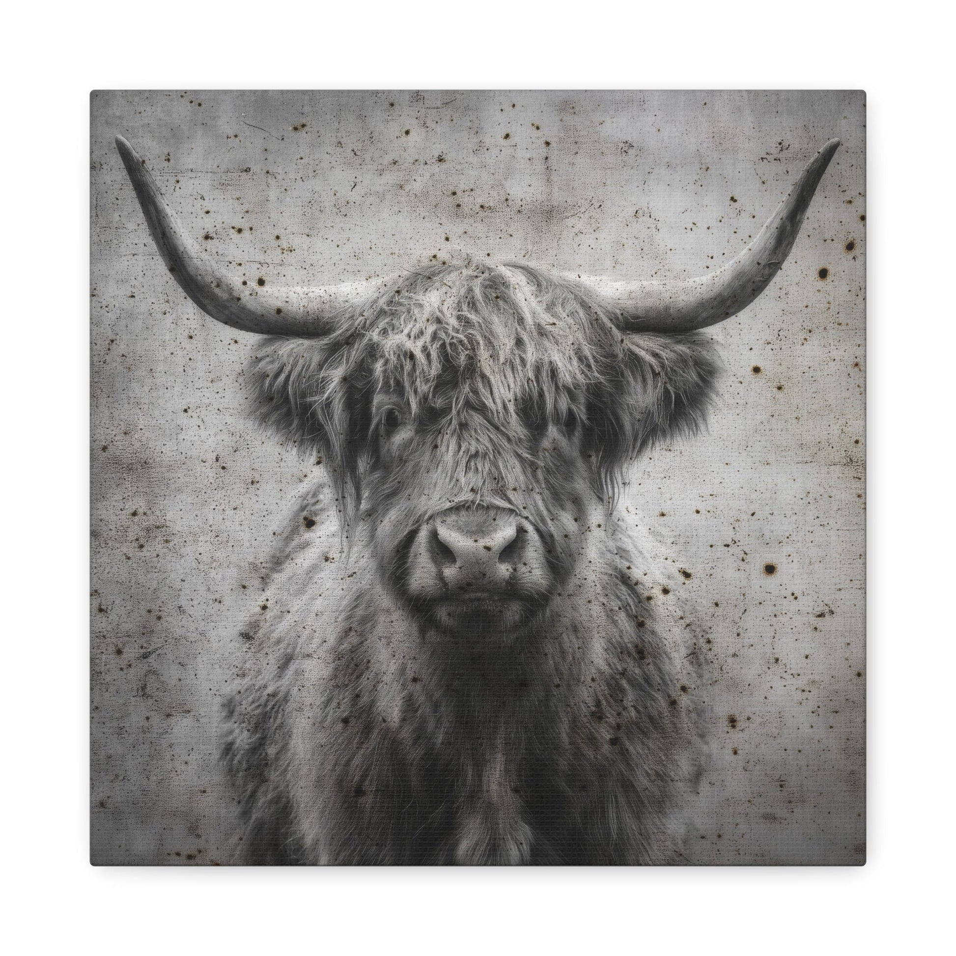 Longhorn Portrait Vintage Western Canvas - Cowgirl Home & Ranch