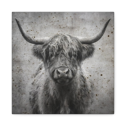 Longhorn Portrait Vintage Western Canvas - Cowgirl Home & Ranch
