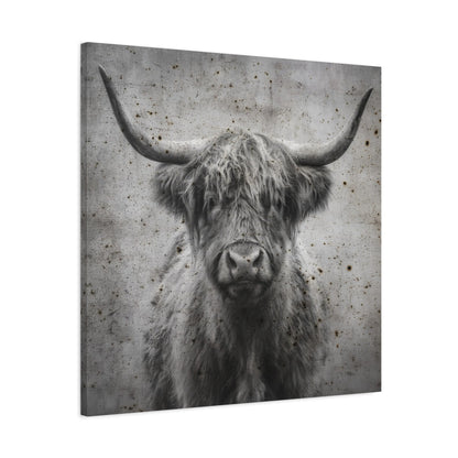 Longhorn Portrait Vintage Western Canvas - Cowgirl Home & Ranch