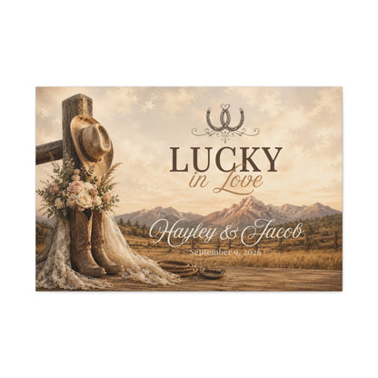 Lucky in Love Personalized Wedding Canvas - Cowgirl Home & Ranch