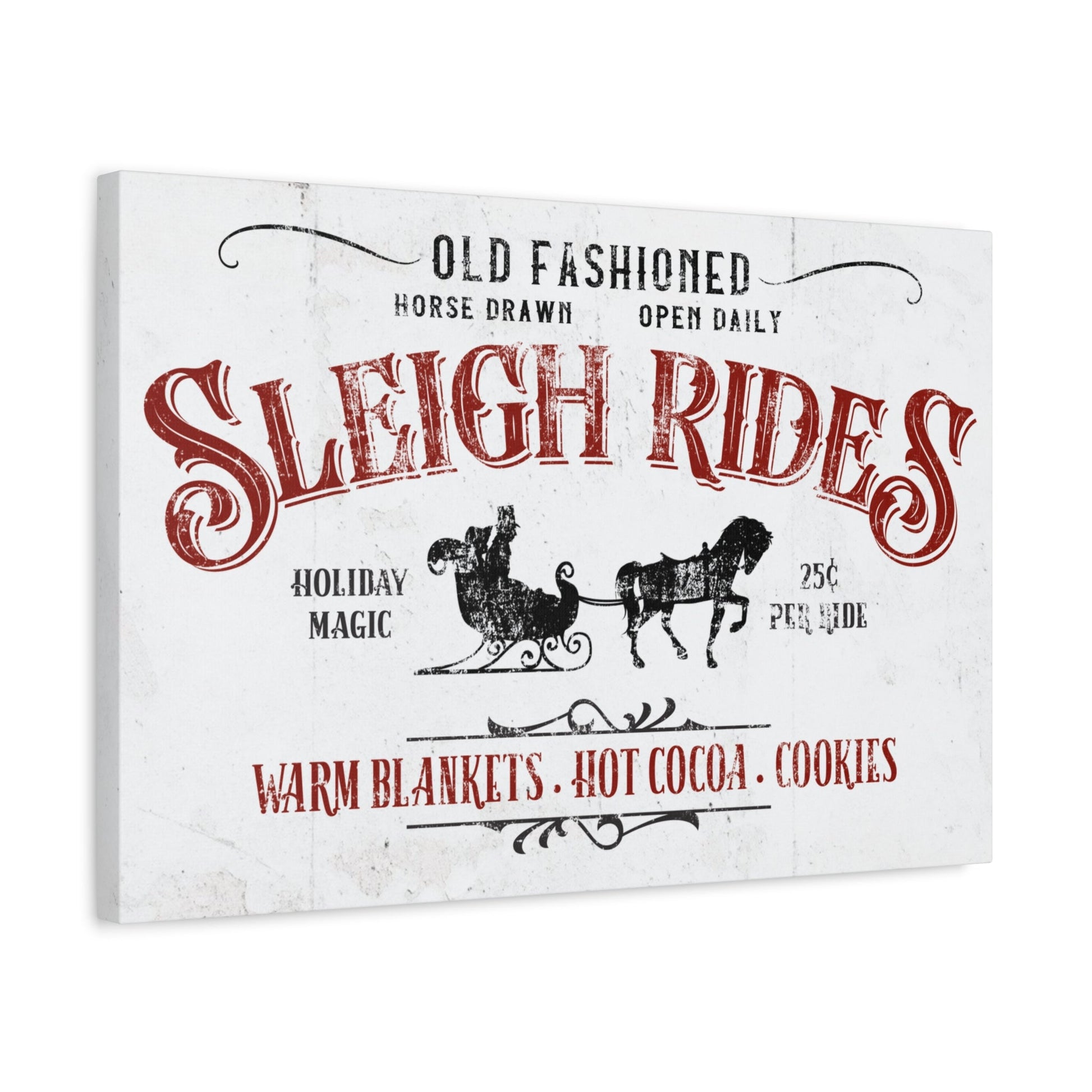 Old - Fashioned Sleigh Rides Vintage Christmas Canvas - Cowgirl Home & Ranch
