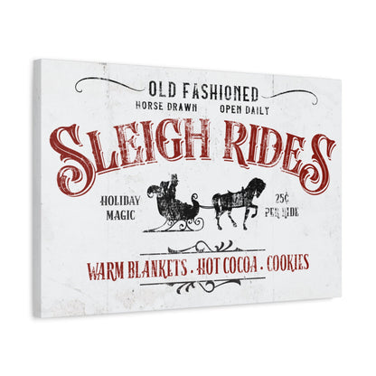 Old - Fashioned Sleigh Rides Vintage Christmas Canvas - Cowgirl Home & Ranch