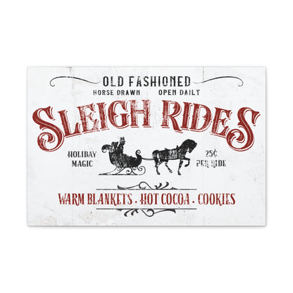 Old - Fashioned Sleigh Rides Vintage Christmas Canvas - Cowgirl Home & Ranch