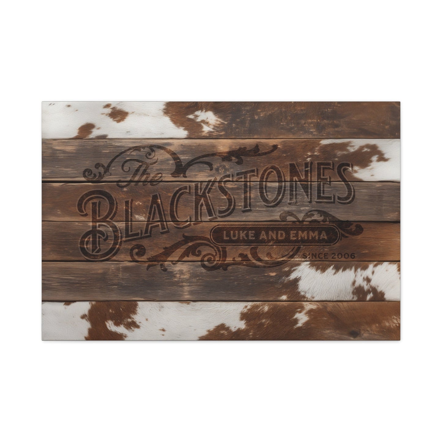 Personalized Western Family Canvas - Cowgirl Home & Ranch