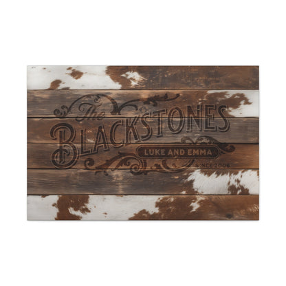 Personalized Western Family Canvas - Cowgirl Home & Ranch