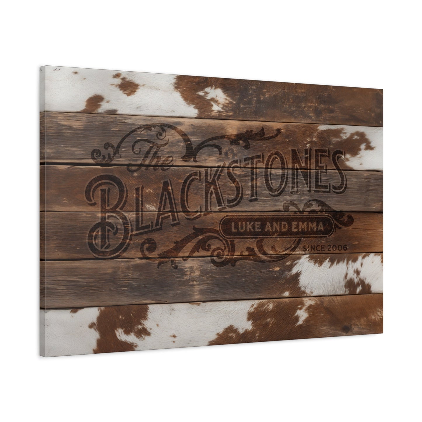 Personalized Western Family Canvas - Cowgirl Home & Ranch