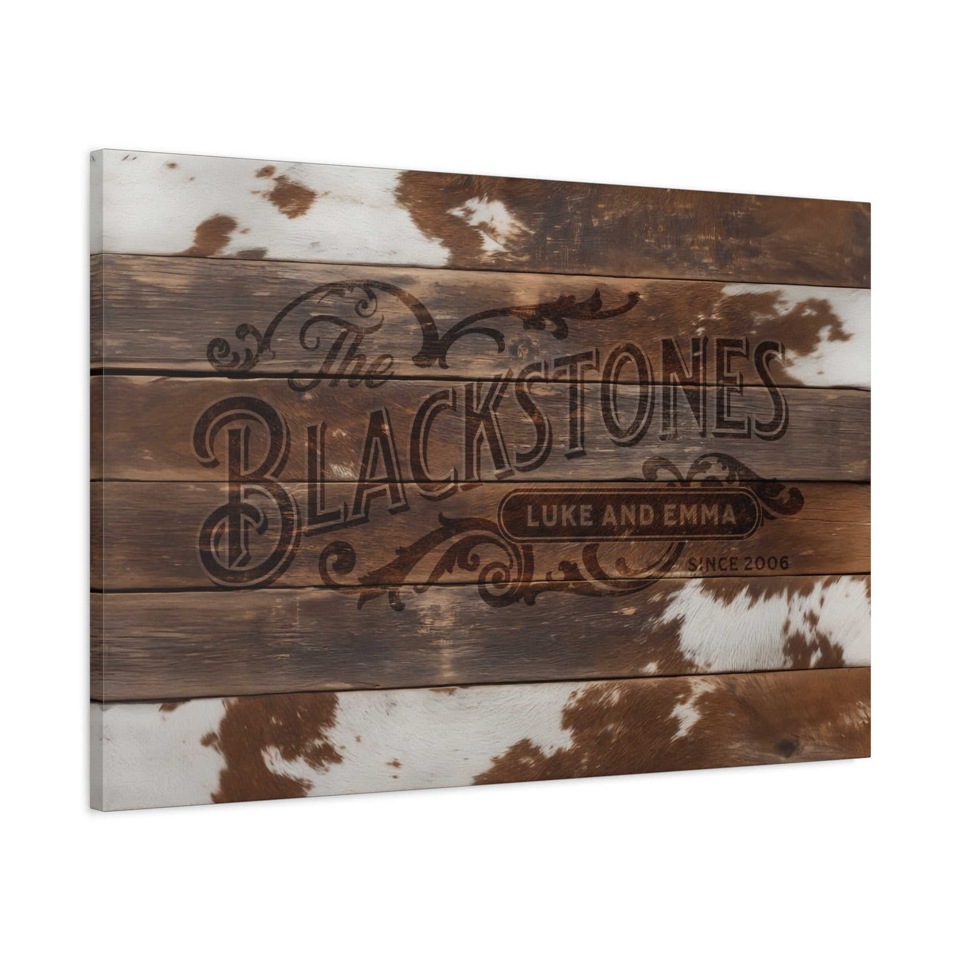 Personalized Western Family Canvas - Cowgirl Home & Ranch