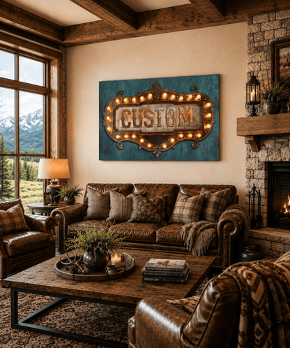 Personalized Western Marquee Wall Art - Cowgirl Home & Ranch