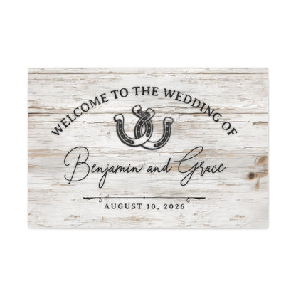 Personalized Western Wedding Welcome Canvas - Cowgirl Home & Ranch