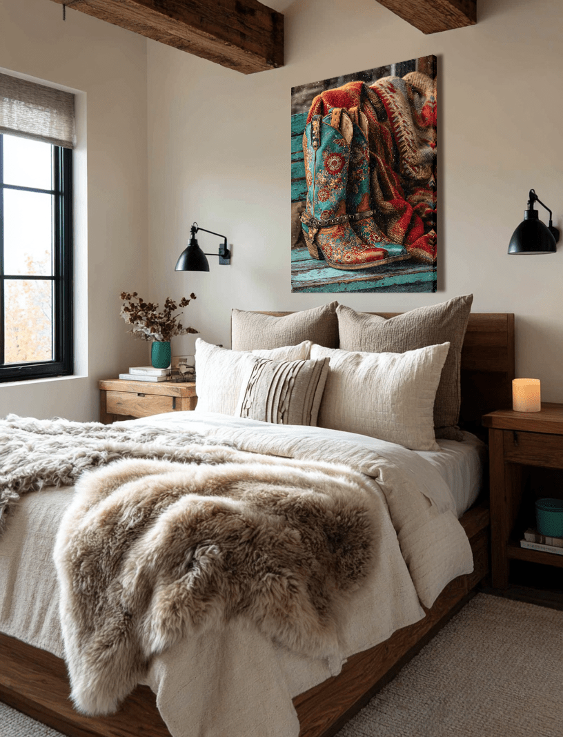 Prairie Bloom Cowgirl Boots Canvas - Cowgirl Home & Ranch