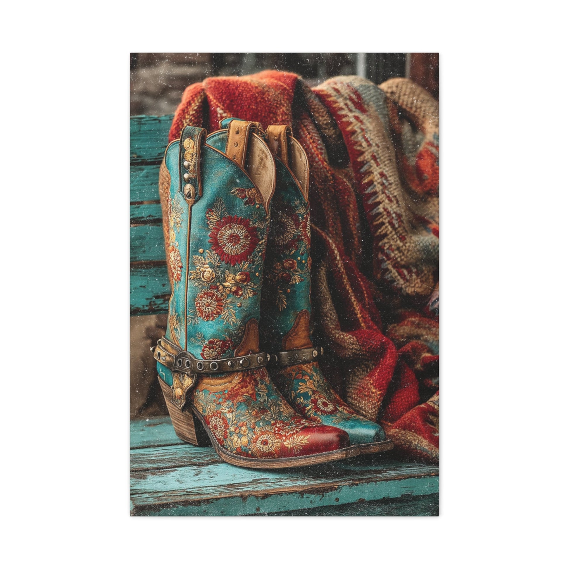 Prairie Bloom Cowgirl Boots Canvas - Cowgirl Home & Ranch