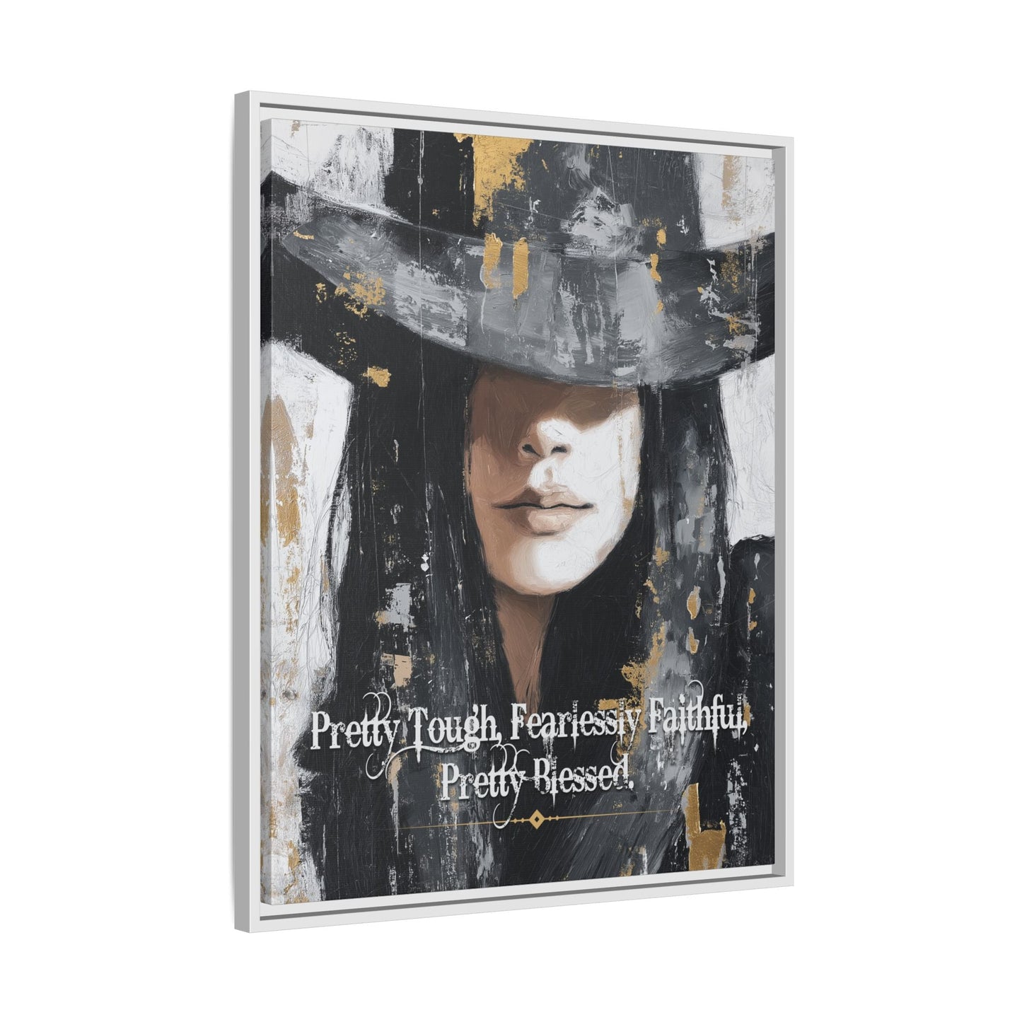 Pretty Tough, Fearlessly Faithful, Pretty Blessed Canvas Art, Framed - Cowgirl Home & Ranch