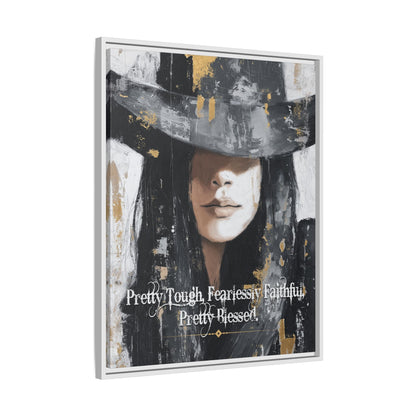 Pretty Tough, Fearlessly Faithful, Pretty Blessed Canvas Art, Framed - Cowgirl Home & Ranch