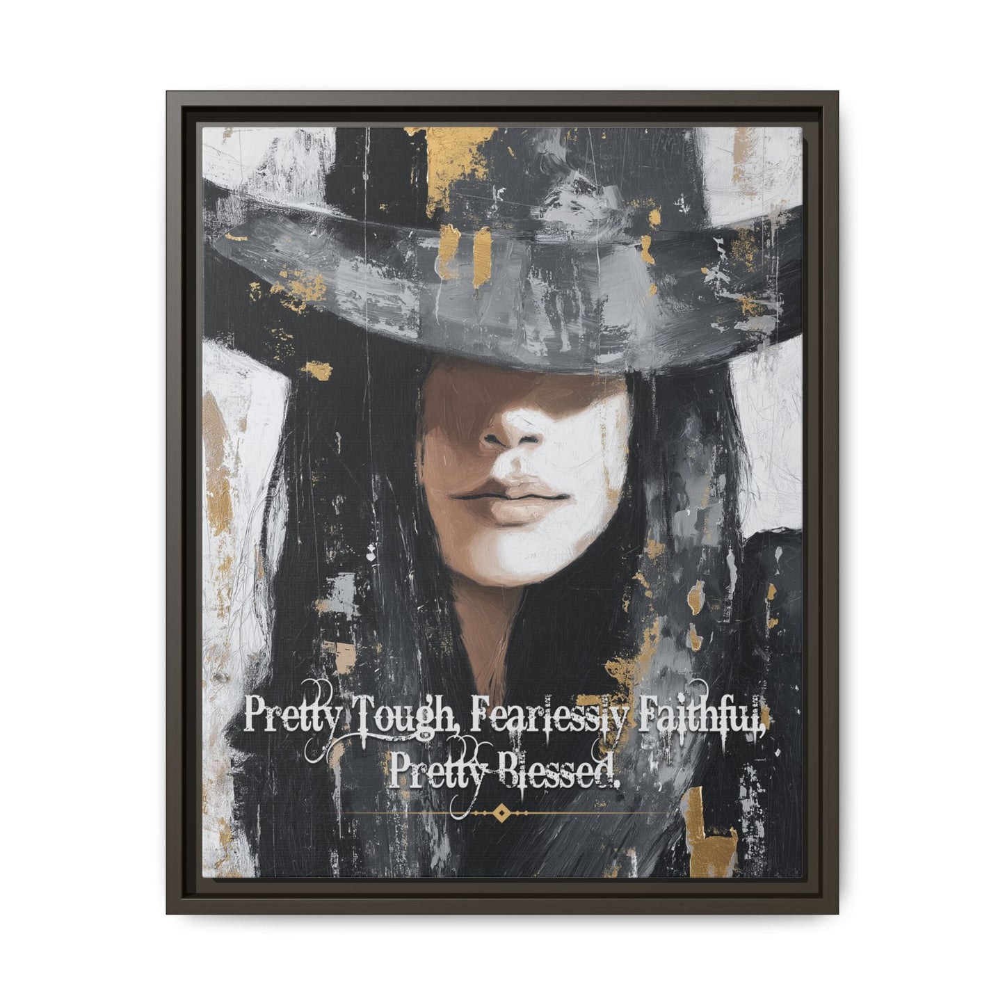 Pretty Tough, Fearlessly Faithful, Pretty Blessed Canvas Art, Framed - Cowgirl Home & Ranch