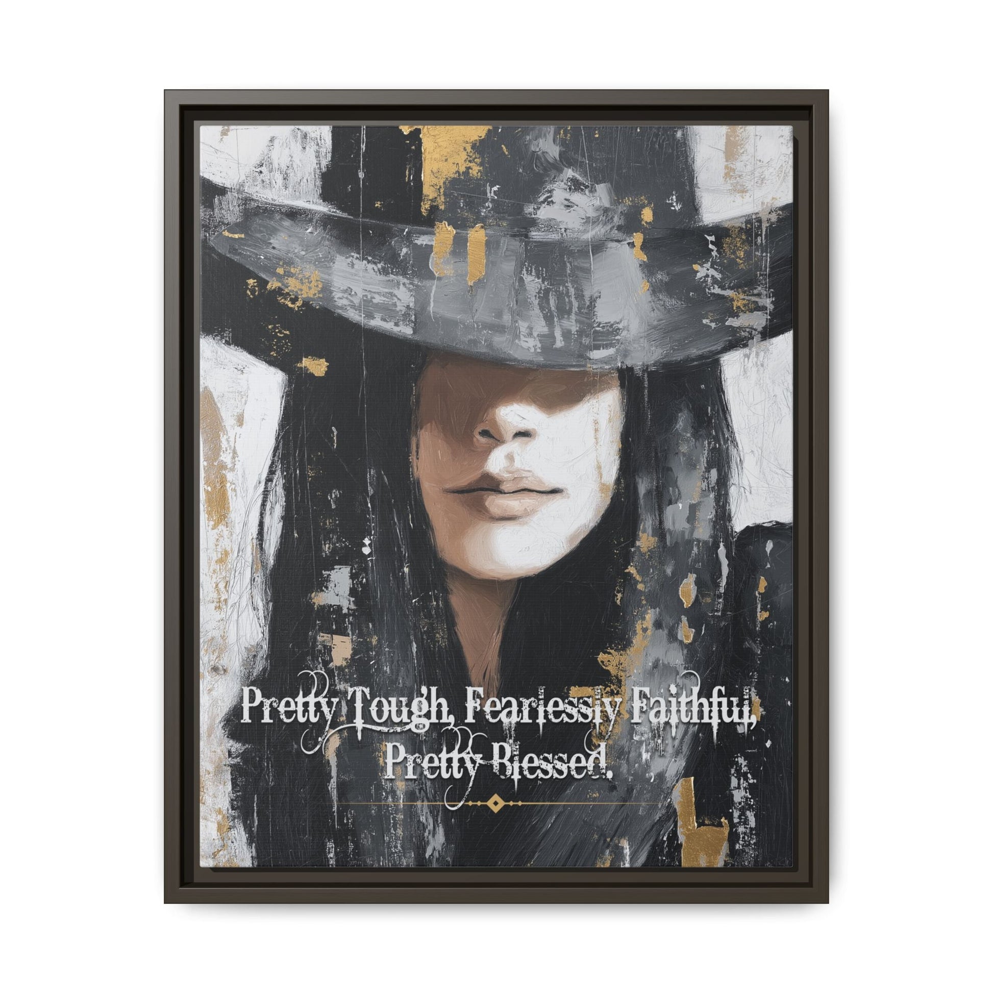 Pretty Tough, Fearlessly Faithful, Pretty Blessed Canvas Art, Framed - Cowgirl Home & Ranch