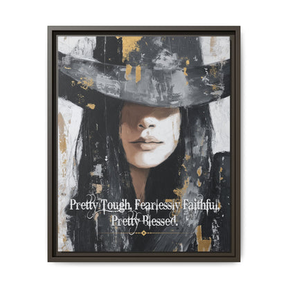 Pretty Tough, Fearlessly Faithful, Pretty Blessed Canvas Art, Framed - Cowgirl Home & Ranch