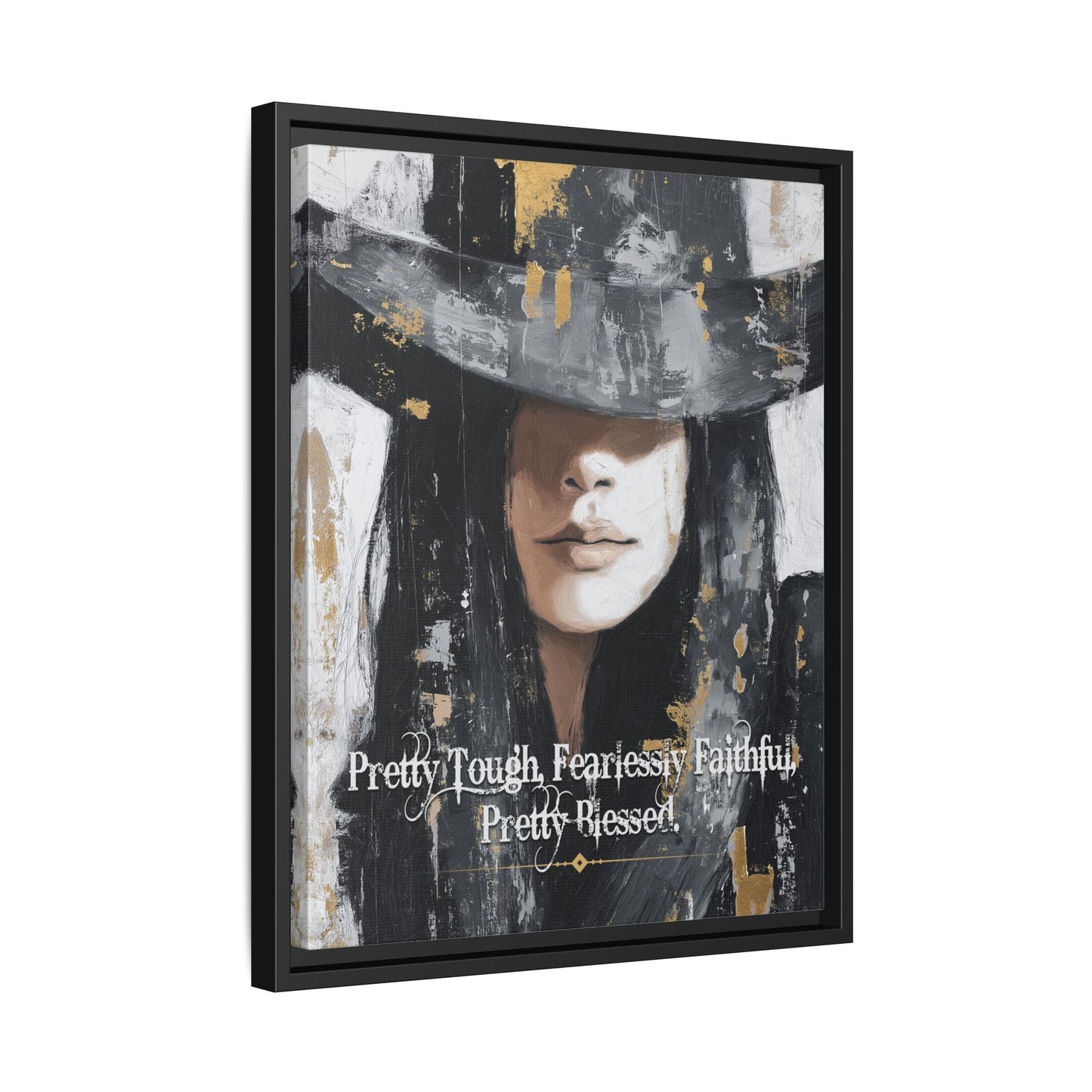 Pretty Tough, Fearlessly Faithful, Pretty Blessed Canvas Art, Framed - Cowgirl Home & Ranch