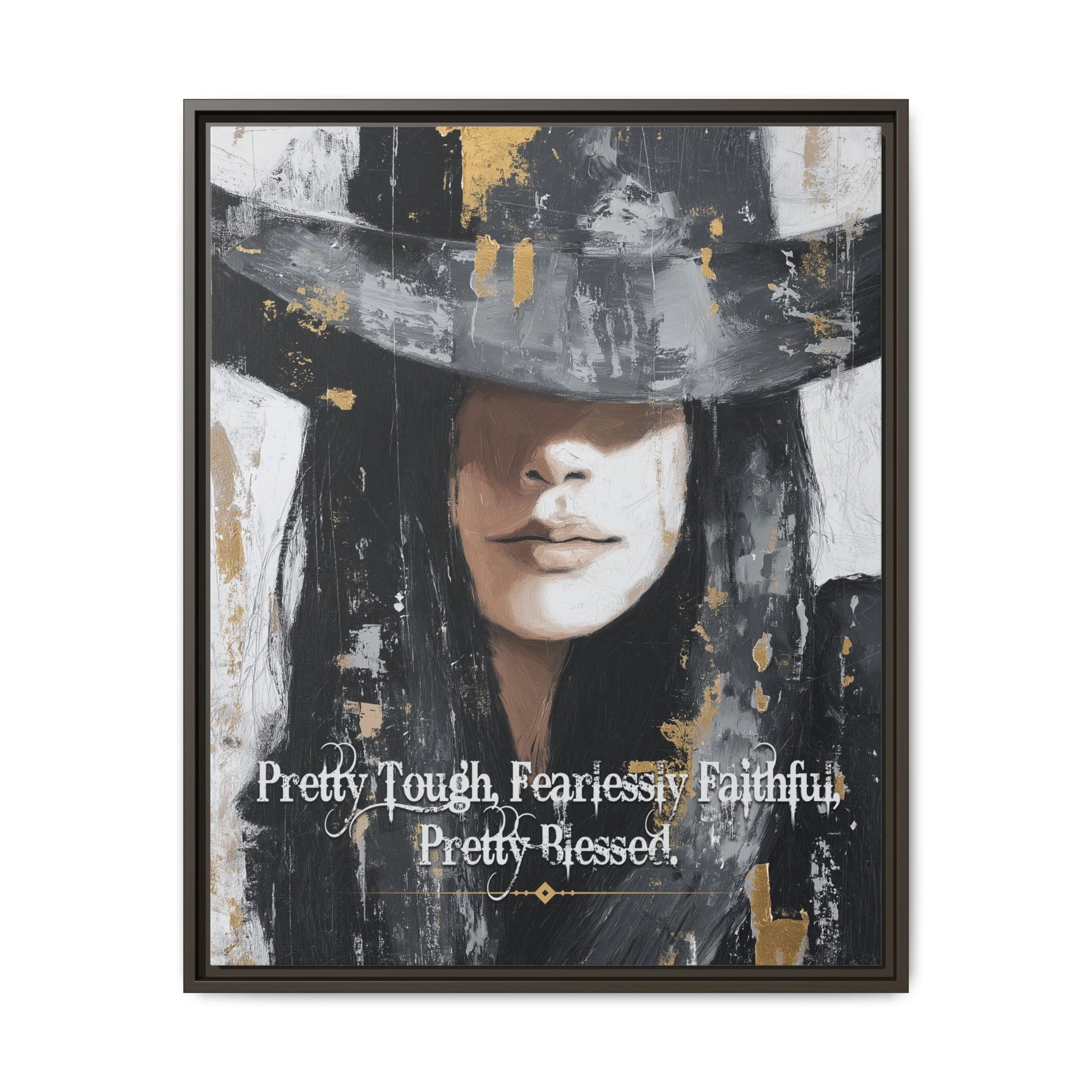 Pretty Tough, Fearlessly Faithful, Pretty Blessed Canvas Art, Framed - Cowgirl Home & Ranch