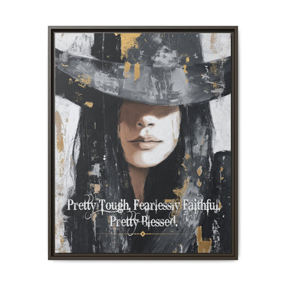 Pretty Tough, Fearlessly Faithful, Pretty Blessed Canvas Art, Framed - Cowgirl Home & Ranch