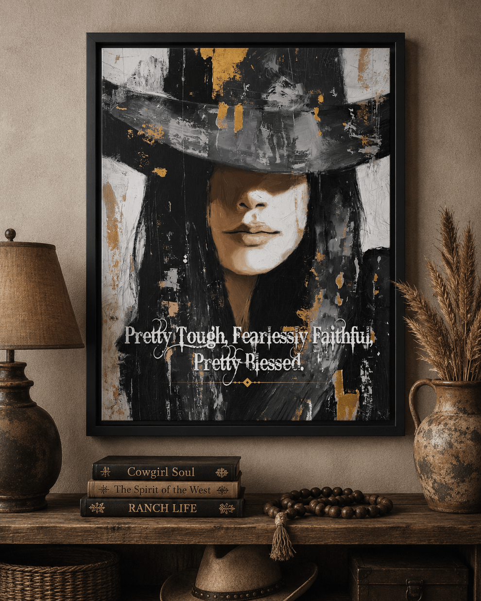 Pretty Tough, Fearlessly Faithful Canvas — Faith Wall Art – Cowgirl ...