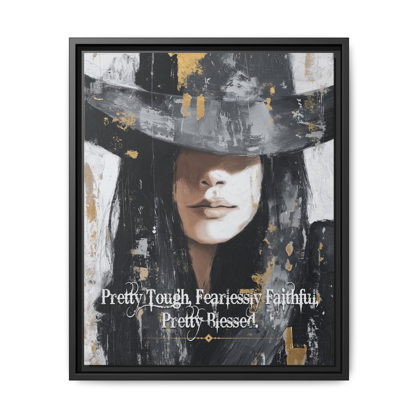 Pretty Tough, Fearlessly Faithful, Pretty Blessed Canvas Art, Framed - Cowgirl Home & Ranch