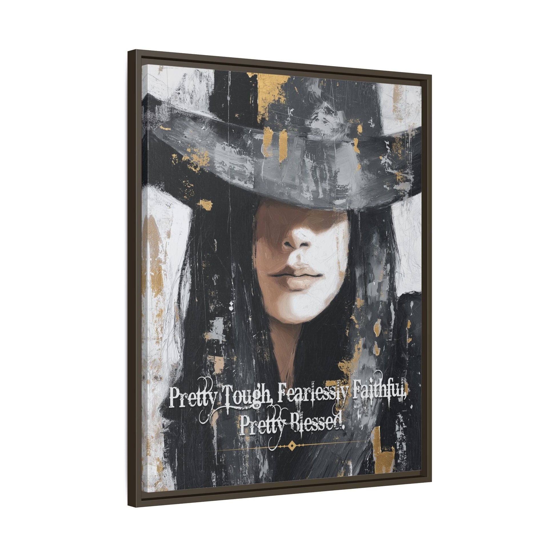 Pretty Tough, Fearlessly Faithful, Pretty Blessed Canvas Art, Framed - Cowgirl Home & Ranch