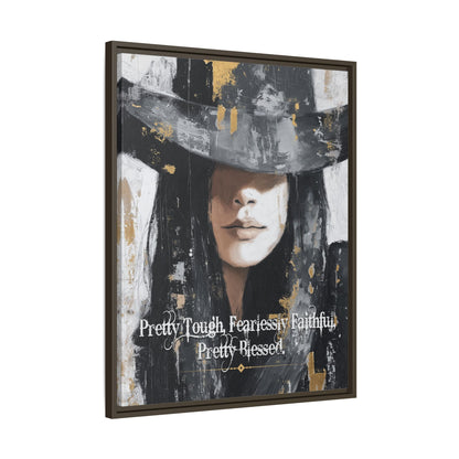 Pretty Tough, Fearlessly Faithful, Pretty Blessed Canvas Art, Framed - Cowgirl Home & Ranch