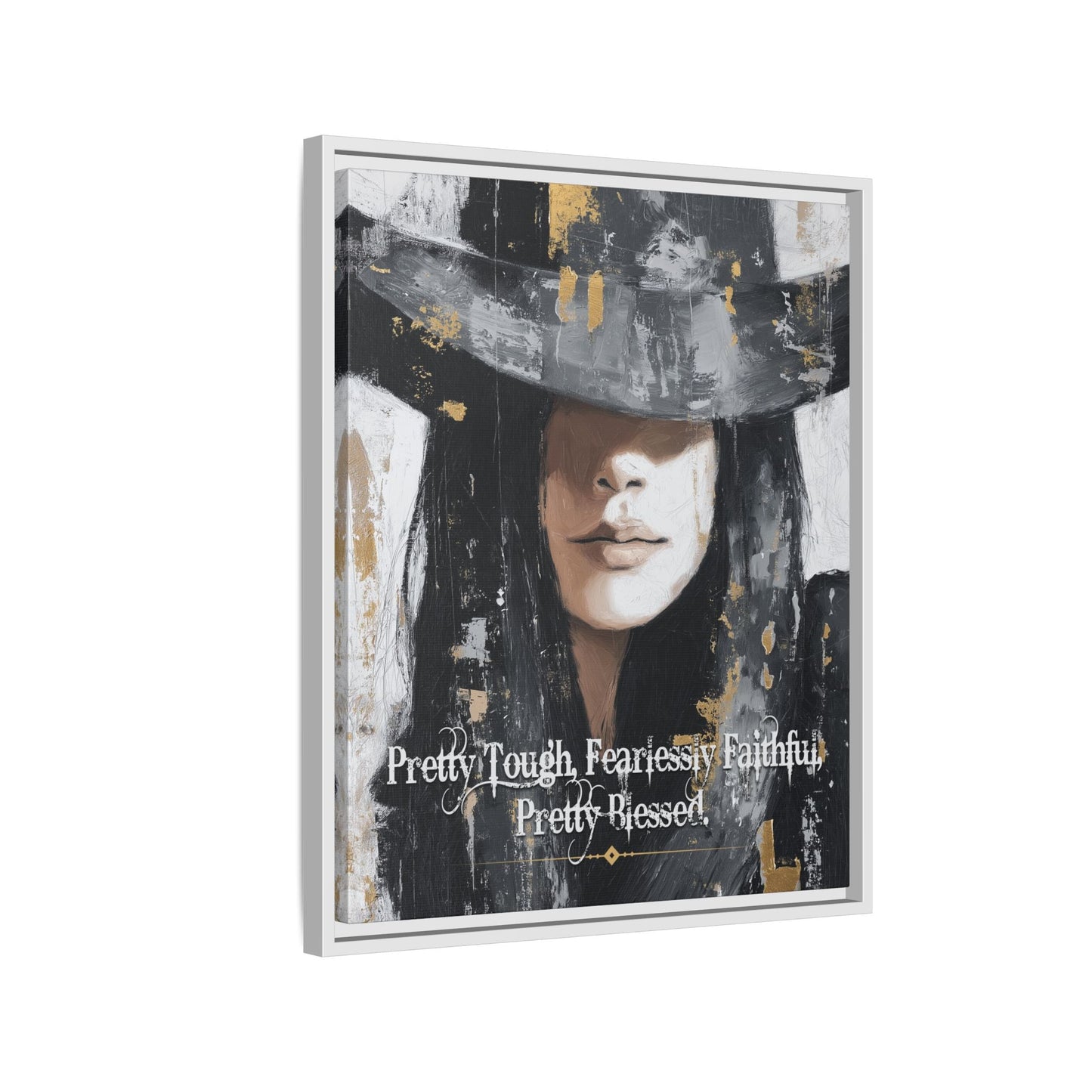 Pretty Tough, Fearlessly Faithful, Pretty Blessed Canvas Art, Framed - Cowgirl Home & Ranch